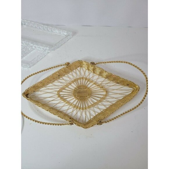 GOLD Metal Diamond Serving Dish Glass Containers - Picture 7 of 7